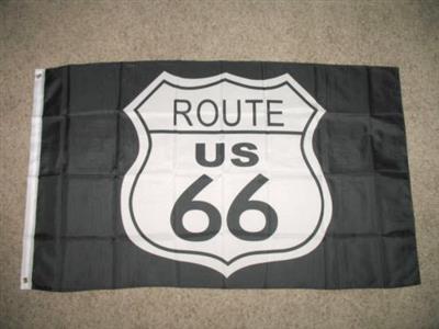 Route 66 Flag Black 150x90cm - Click Image to Close