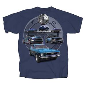 Six Mustangs T-Shirt Blue SMALL