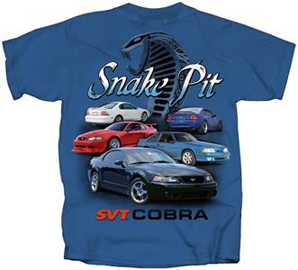 Snake Pit SVT Cobra Mustang 1993-2004 T-Shirt Blue LARGE