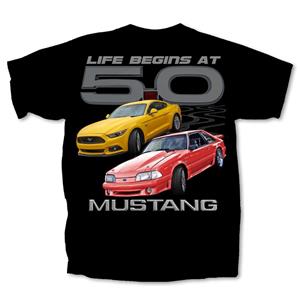 Mustang Life Begins at 5.0 T-Shirt Black SMALL