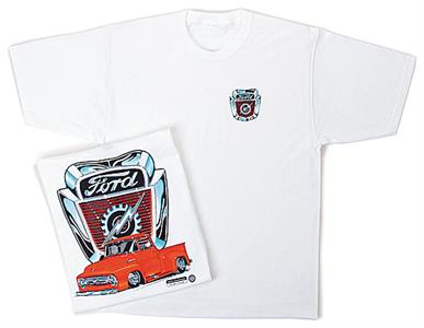 Ford F-100 Truck Badge T-Shirt White SMALL - Click Image to Close