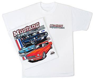 Mustang Classics T-Shirt White LARGE - Click Image to Close