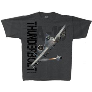 A-10 Thunderbolt T-Shirt Charcoal Grey YOUTH MEDIUM 10-12