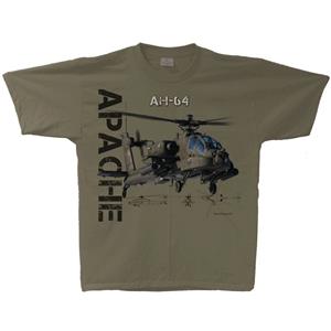 AH-64 Apache T-Shirt Green 3X-LARGE