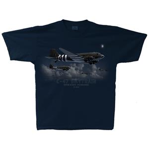 C-47 Skytrain Operation Overlord T-Shirt Navy Blue LARGE