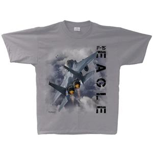 F-15 Eagle Flight T-Shirt Silver LARGE
