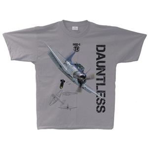SBD-5 Dauntless Vintage T-Shirt Silver Grey 2X-LARGE