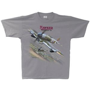 Hawker Typhoon 1B T-Shirt Silver Grey 2X-LARGE