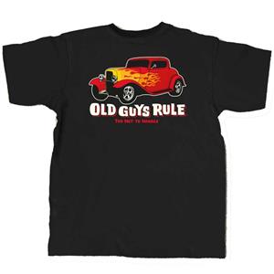 Old Guys Rule Too Hot To Handle T-Shirt Black 2X-LARGE DAMAGED