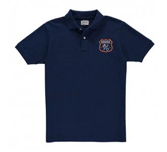 Dodge Hemi Garage Crest Polo Shirt Navy Blue LARGE - Click Image to Close