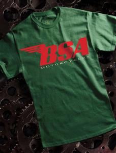 BSA T-Shirt Red Logo on Green LARGE
