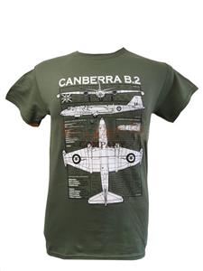 English Electric Canberra Blueprint Design T-Shirt Olive X-LARGE