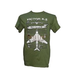 Handley Page Victor K2 Blueprint Design T-Shirt Olive Green LARGE