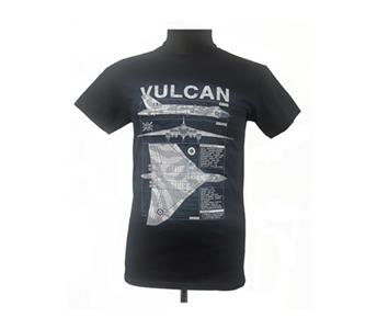 Avro Vulcan Blueprint Design T-Shirt Black LARGE